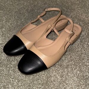 Target Beige and Black Slingback Shoes